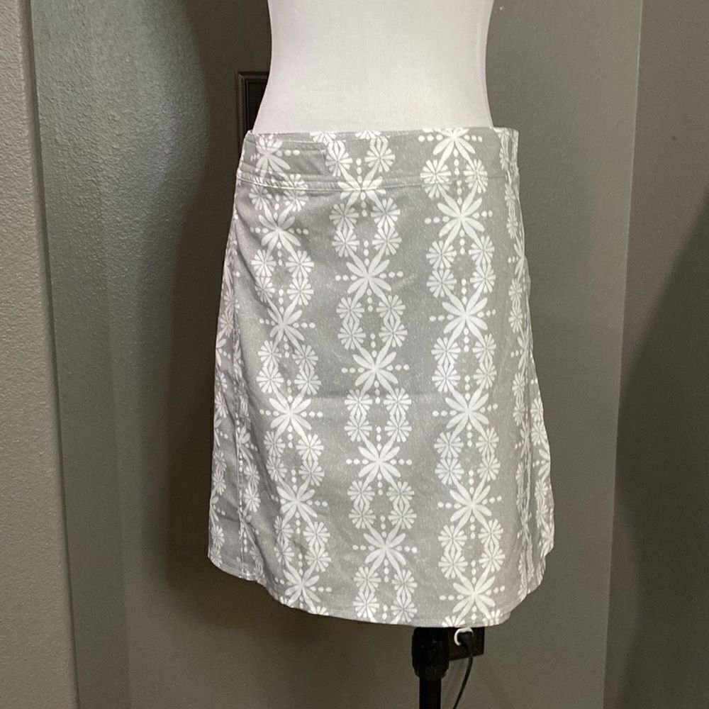RIP Curl SKIRT Hawaii Gray White Geo Floral Print True Wrap Casual Skirt
